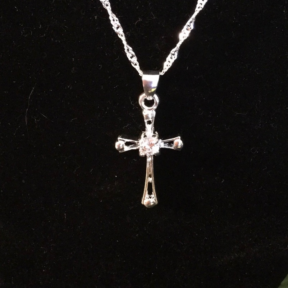 Sterling silver cross necklace